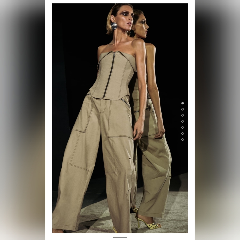 ZARA topstitched zippered Tube Top